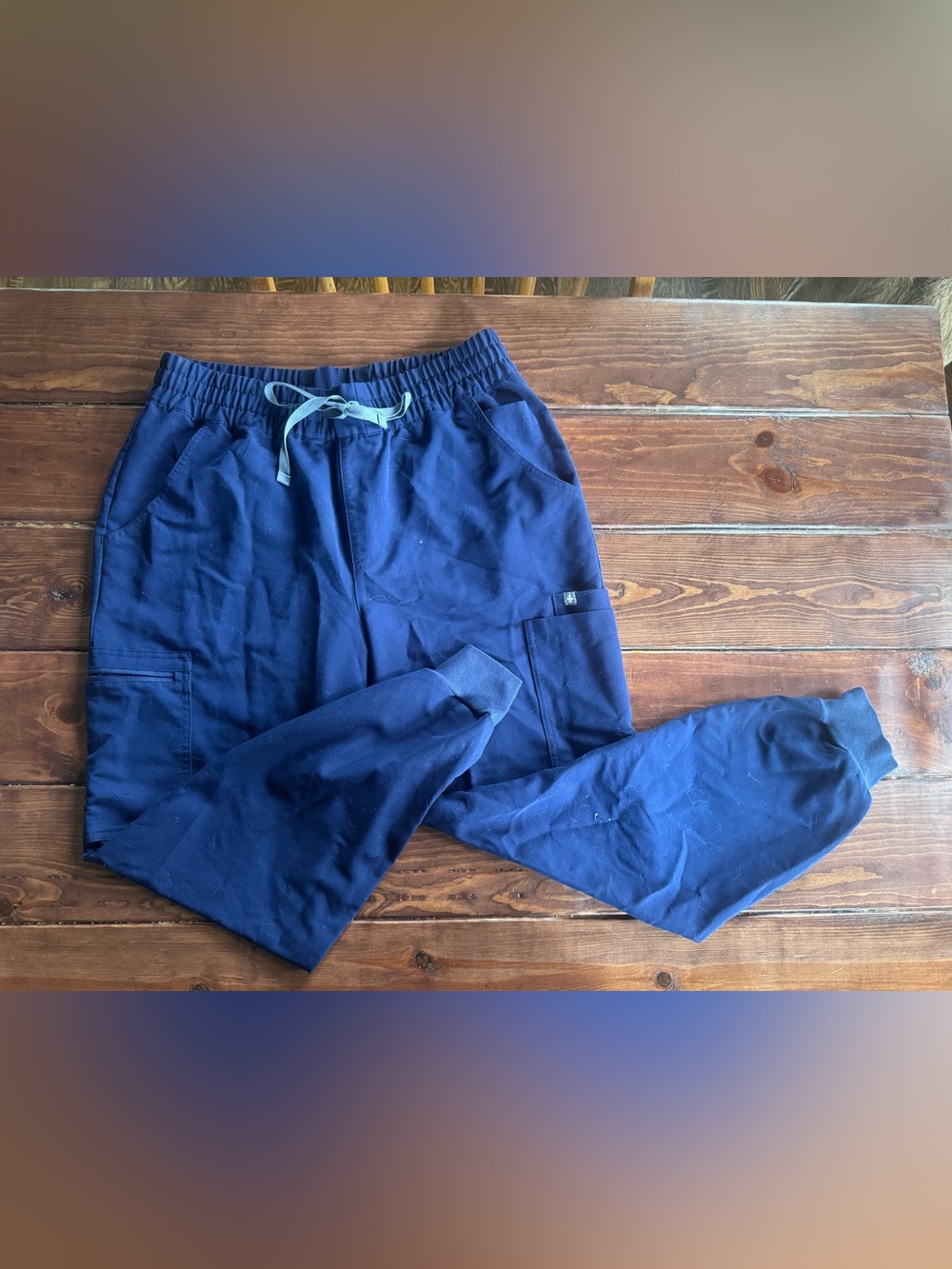 FIGS Uman High-Rise Jogger Scrub Pants Navy Size Large